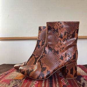 Urban Outfitters Faux Snakeskin Ankle Boots